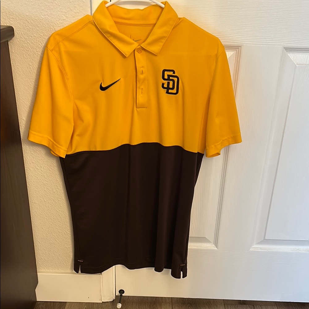 San Diego Padres Nike Two-Tone Yellow and Brown Polo golf shirt